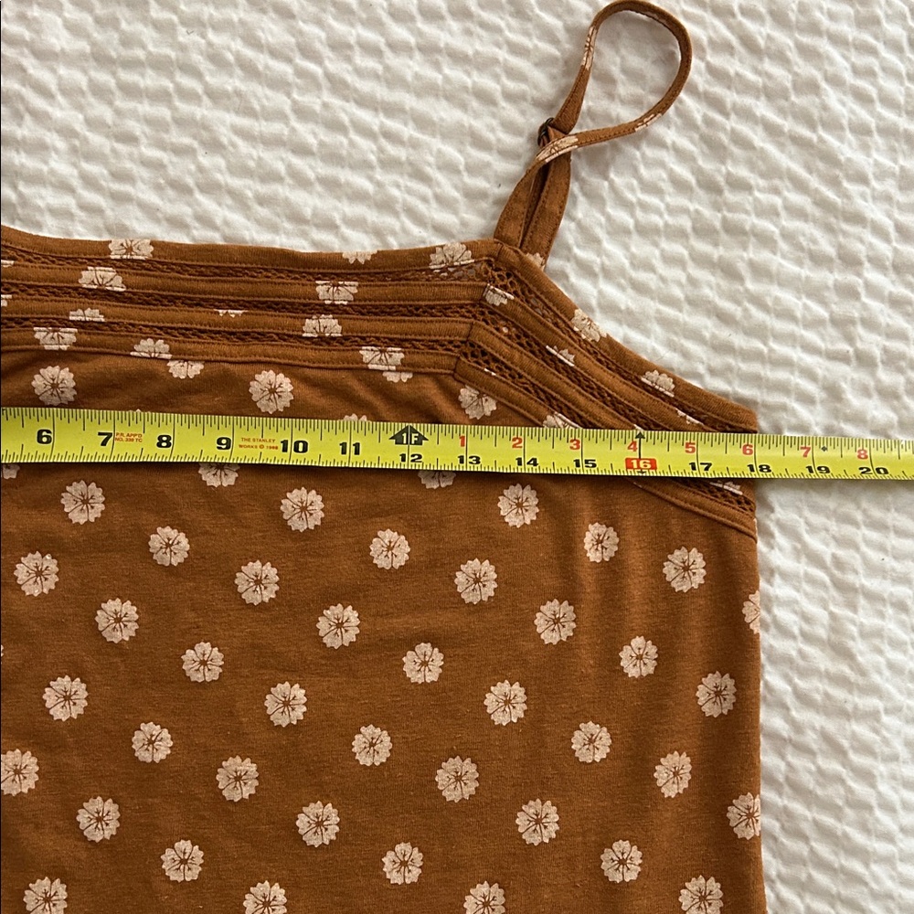 Market & Spruce Rust Brown Daisy-Print Cami with Spaghetti Straps - Picture 6 of 8